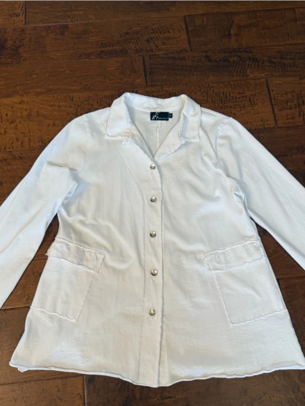 Casual White Button-Front Jacket/Blazer - Picture 2 of 5